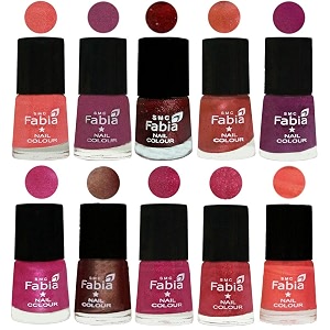 nail paint  glossy amp shine nail polish combo 6 ml each - set of 10 multicolor04853