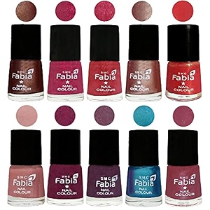 nail paint  glossy amp shine nail polish combo 6 ml each - set of 10 multicolor05124