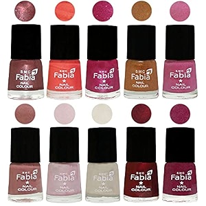 nail paint  glossy amp shine nail polish combo 6 ml each - set of 10 multicolor05574