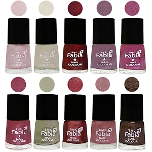 nail paint  glossy amp shine nail polish combo 6 ml each - set of 10 multicolor05717