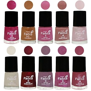 nail paint  glossy amp shine nail polish combo 6 ml each - set of 10 multicolor05619