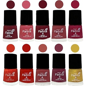 nail paint  glossy amp shine nail polish combo 6 ml each - set of 10 multicolor05540