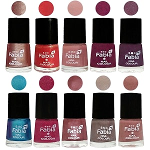 nail paint  glossy amp shine nail polish combo 6 ml each - set of 10 multicolor05235