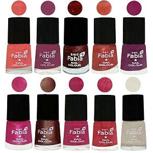 nail paint  glossy amp shine nail polish combo 6 ml each - set of 10 multicolor04859