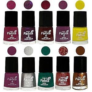 nail paint  glossy amp shine nail polish combo 6 ml each - set of 10 multicolor05928