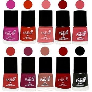 nail paint  glossy amp shine nail polish combo 6 ml each - set of 10 multicolor05420
