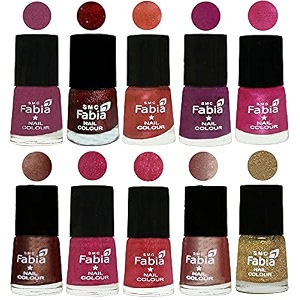 nail paint  glossy amp shine nail polish combo 6 ml each - set of 10 multicolor04931