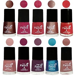 nail paint  glossy amp shine nail polish combo 6 ml each - set of 10 multicolor05118
