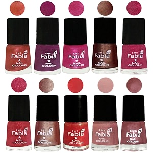 nail paint  glossy amp shine nail polish combo 6 ml each - set of 10 multicolor04984