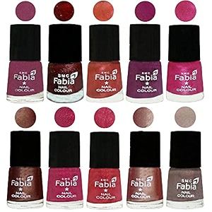 nail paint  glossy amp shine nail polish combo 6 ml each - set of 10 multicolor04896