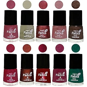 nail paint  glossy amp shine nail polish combo 6 ml each - set of 10 multicolor05823
