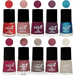 nail paint  glossy amp shine nail polish combo 6 ml each - set of 10 multicolor05274