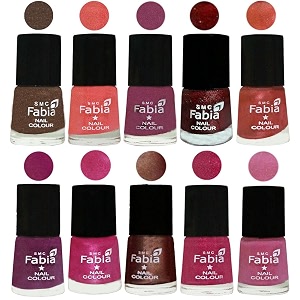 nail paint  glossy amp shine nail polish combo 6 ml each - set of 10 multicolor04809
