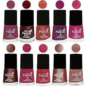 nail paint  glossy amp shine nail polish combo 6 ml each - set of 10 multicolor04903