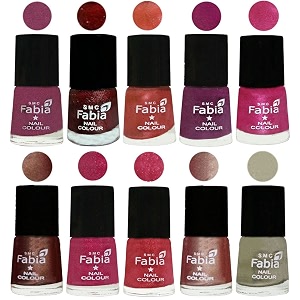 nail paint  glossy amp shine nail polish combo 6 ml each - set of 10 multicolor04910
