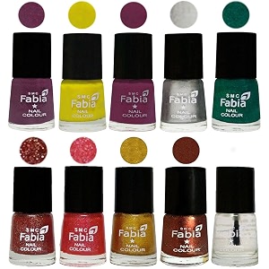 nail paint  glossy amp shine nail polish combo 6 ml each - set of 10 multicolor05954