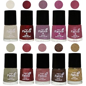nail paint  glossy amp shine nail polish combo 6 ml each - set of 10 multicolor05756