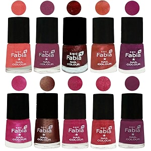 nail paint  glossy amp shine nail polish combo 6 ml each - set of 10 multicolor04876