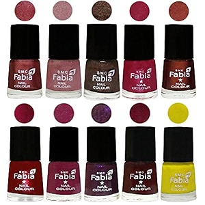 nail paint  glossy amp shine nail polish combo 6 ml each - set of 10 multicolor05851