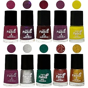 nail paint  glossy amp shine nail polish combo 6 ml each - set of 10 multicolor05926
