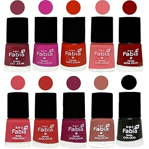 nail paint  glossy amp shine nail polish combo 6 ml each - set of 10 multicolor05402