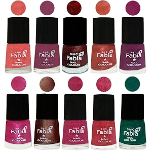 nail paint  glossy amp shine nail polish combo 6 ml each - set of 10 multicolor04878