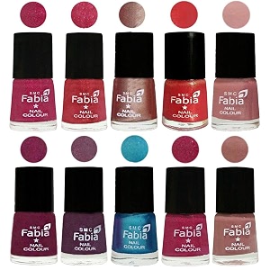 nail paint  glossy amp shine nail polish combo 6 ml each - set of 10 multicolor05158