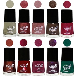 nail paint  glossy amp shine nail polish combo 6 ml each - set of 10 multicolor05839