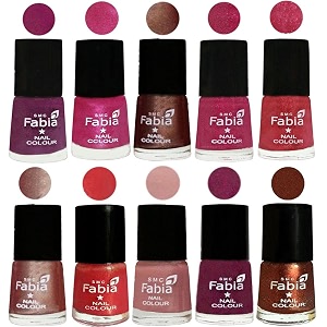 nail paint  glossy amp shine nail polish combo 6 ml each - set of 10 multicolor05060