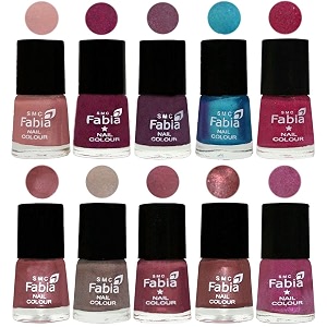 nail paint  glossy amp shine nail polish combo 6 ml each - set of 10 multicolor05313