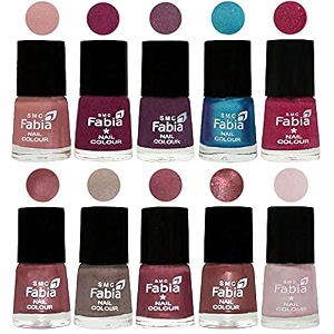 nail paint  glossy amp shine nail polish combo 6 ml each - set of 10 multicolor05309