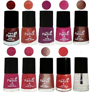 nail paint  glossy amp shine nail polish combo 6 ml each - set of 10 multicolor04979