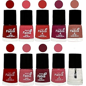 nail paint  glossy amp shine nail polish combo 6 ml each - set of 10 multicolor05466