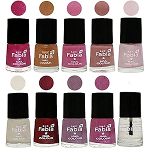 nail paint  glossy amp shine nail polish combo 6 ml each - set of 10 multicolor05644