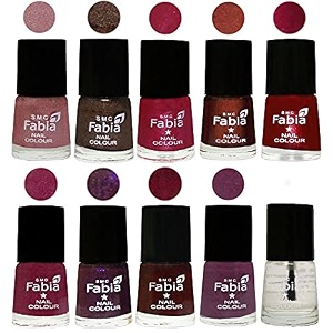 nail paint  glossy amp shine nail polish combo 6 ml each - set of 10 multicolor05878