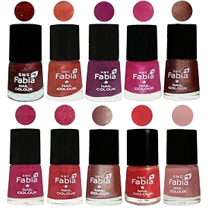 nail paint  glossy amp shine nail polish combo 6 ml each - set of 10 multicolor04935
