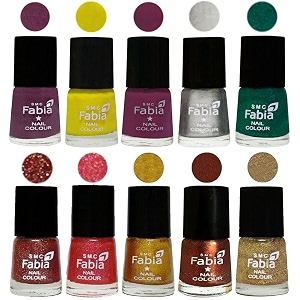 nail paint  glossy amp shine nail polish combo 6 ml each - set of 10 multicolor05951
