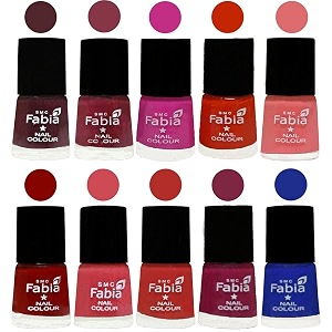 nail paint  glossy amp shine nail polish combo 6 ml each - set of 10 multicolor05380