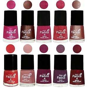 nail paint  glossy amp shine nail polish combo 6 ml each - set of 10 multicolor05080