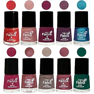 nail paint  glossy amp shine nail polish combo 6 ml each - set of 10 multicolor05293
