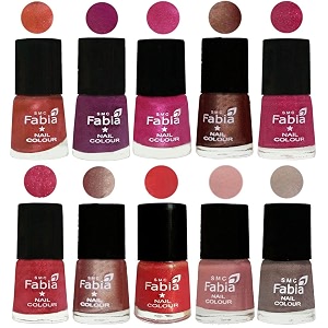 nail paint  glossy amp shine nail polish combo 6 ml each - set of 10 multicolor04985