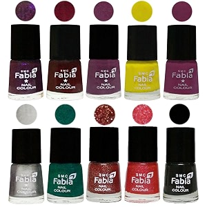 nail paint  glossy amp shine nail polish combo 6 ml each - set of 10 multicolor05939