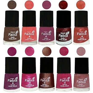 nail paint  glossy amp shine nail polish combo 6 ml each - set of 10 multicolor04819
