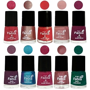 nail paint  glossy amp shine nail polish combo 6 ml each - set of 10 multicolor05218