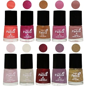nail paint  glossy amp shine nail polish combo 6 ml each - set of 10 multicolor05615