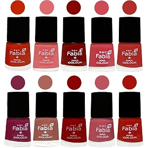 nail paint  glossy amp shine nail polish combo 6 ml each - set of 10 multicolor05427