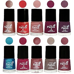 nail paint  glossy amp shine nail polish combo 6 ml each - set of 10 multicolor05229