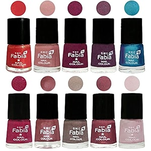 nail paint  glossy amp shine nail polish combo 6 ml each - set of 10 multicolor05273