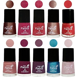 nail paint  glossy amp shine nail polish combo 6 ml each - set of 10 multicolor05119