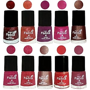 nail paint  glossy amp shine nail polish combo 6 ml each - set of 10 multicolor04954